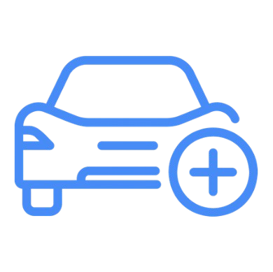 ícone de carro com símbolo de mais